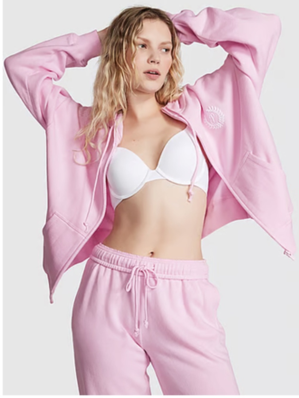VS PINK pink Ivy Fleece Full Zip Hoodie